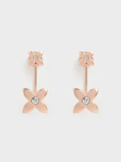 Felicity Flower-Crystal Drop Earrings