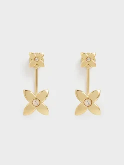 Felicity Flower-Crystal Drop Earrings