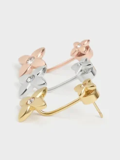 Felicity Flower-Crystal Drop Earrings