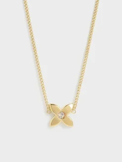 Felicity Flower-Motif Crystal Necklace