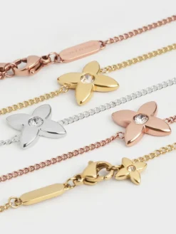 Felicity Flower-Motif Crystal Necklace