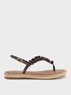 Flower Espadrille Thong Sandals