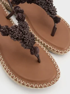 Flower Espadrille Thong Sandals