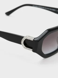 Gabine Swarovski Crystal Oval Sunglasses