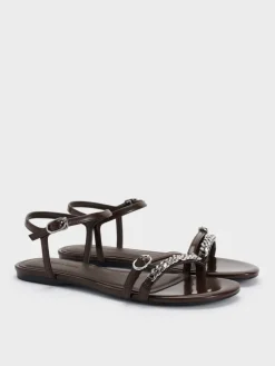 Georgie Chain Ankle-Strap Flats