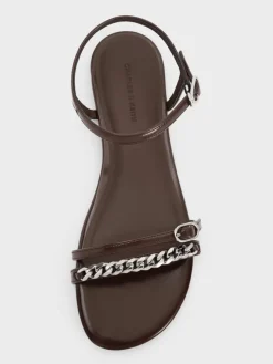 Georgie Chain Ankle-Strap Flats