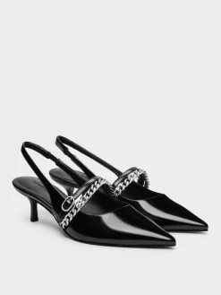 Georgie Chain Slingback Kitten Heels
