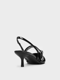 Georgie Chain Slingback Kitten Heels