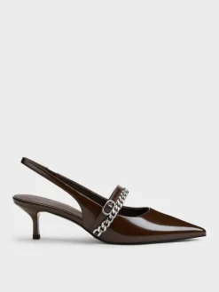 Georgie Chain Slingback Kitten Heels