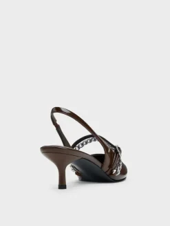 Georgie Chain Slingback Kitten Heels