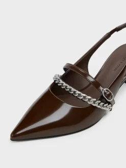 Georgie Chain Slingback Kitten Heels