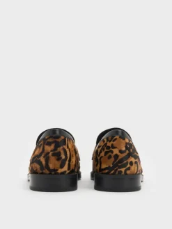 Georgina Calf Hair Leopard-Print Penny Loafers