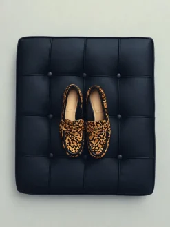 Georgina Calf Hair Leopard-Print Penny Loafers