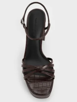 Georgina Croc-Effect Platform Sandals