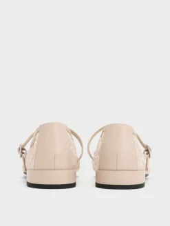 Gertrude Embroidered-Mesh Mary Janes