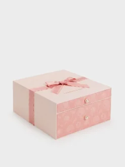 Gift Set: Floral-Mesh Pearl-Strap Shoulder Bag