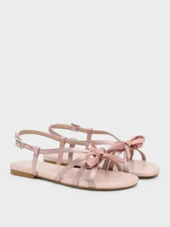 Girls' Bow Flower-Pearl Slingback Sandals