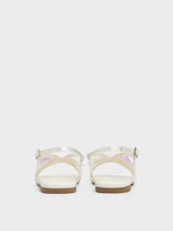 Girls' Bow Flower-Pearl Slingback Sandals