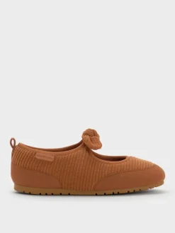 Girls' Corduroy & Faux Suede Mary Jane Flats