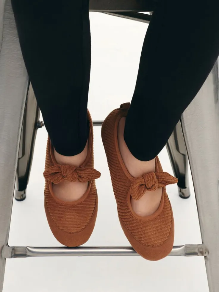 Girls' Corduroy & Faux Suede Mary Jane Flats