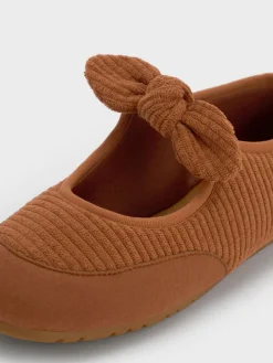 Girls' Corduroy & Faux Suede Mary Jane Flats