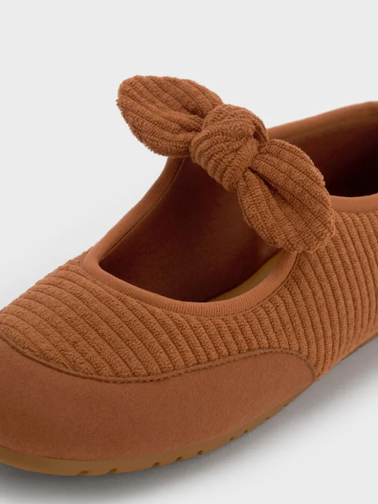 Girls' Corduroy & Faux Suede Mary Jane Flats