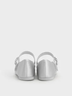 Girls' Crystal-Buckle Mary Jane Flats