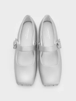 Girls' Crystal-Buckle Mary Jane Flats