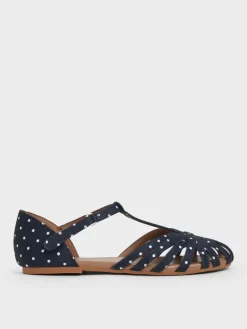 Girls' Dotted Caged T-Bar Sandals