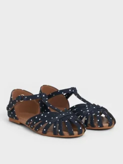 Girls' Dotted Caged T-Bar Sandals