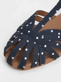 Girls' Dotted Caged T-Bar Sandals
