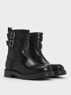 Girls' Double Buckle-Strap Ankle Boots