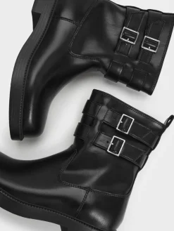 Girls' Double Buckle-Strap Ankle Boots