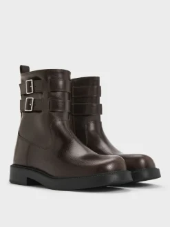 Girls' Double Buckle-Strap Ankle Boots