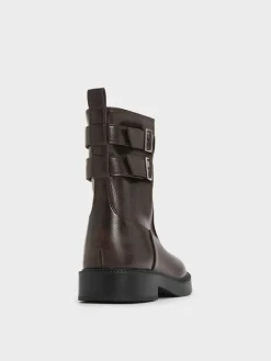 Girls' Double Buckle-Strap Ankle Boots