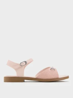 Girls' Erinna Glittered Metallic-Accent Sandals