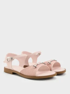 Girls' Erinna Glittered Metallic-Accent Sandals