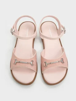 Girls' Erinna Glittered Metallic-Accent Sandals