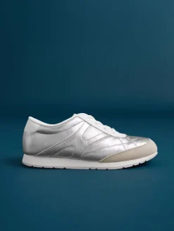 Girls' Faux Suede Metallic Sneakers