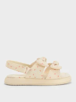 Girls' Floral Bow Slingback Sandals