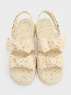 Girls' Floral Bow Slingback Sandals