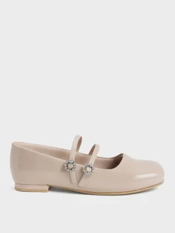 Girls' Gem-Embellished Patent Mary Janes