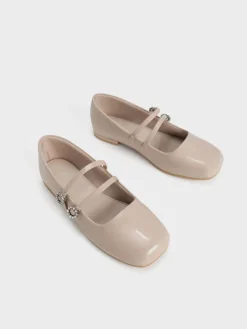 Girls' Gem-Embellished Patent Mary Janes