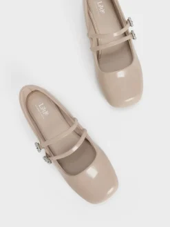 Girls' Gem-Embellished Patent Mary Janes