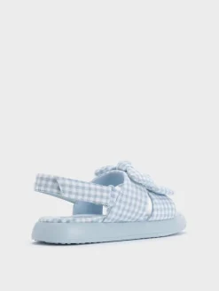 Girls' Gingham Bow Slingback Sandals