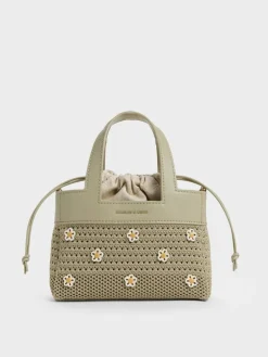 Girls' Ida Flower Knitted Mini Bag