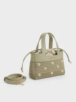 Girls' Ida Flower Knitted Mini Bag