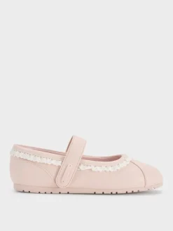 Girls' Lace-Trim Mary Jane Sneakers