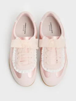 Girls' Lace-Trim Sneakers