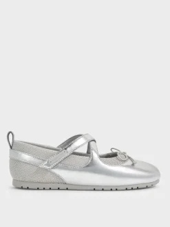 Girls' Metallic Crossover Mary Jane Sneakers